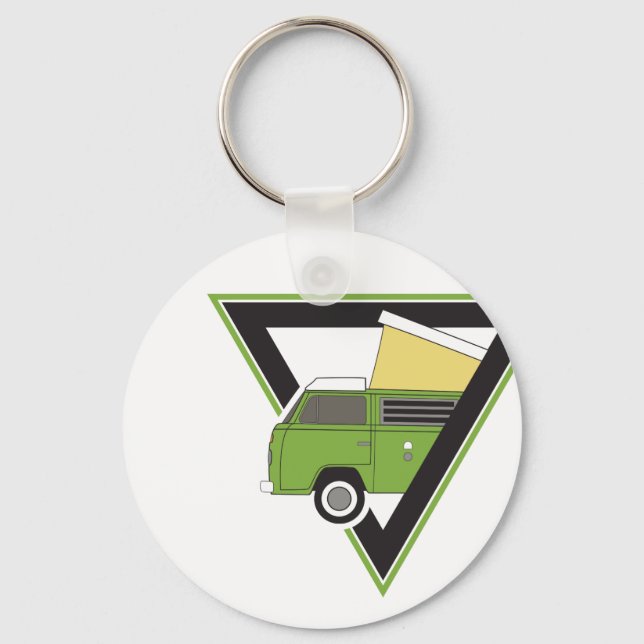 triangle classic green camper van key ring (Front)