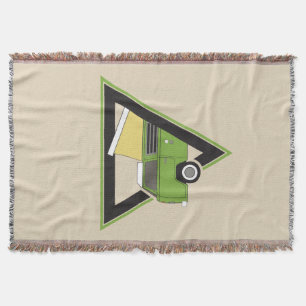 triangle classic green camper van throw blanket