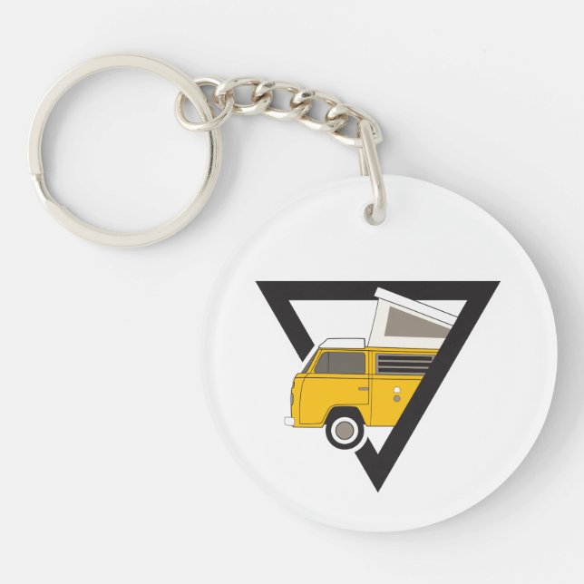 triangle classic yellow bus key ring (Front)
