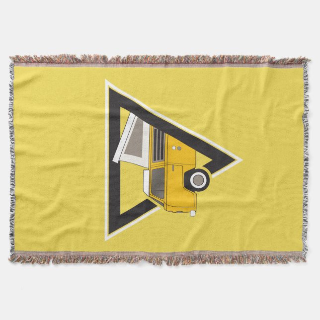 triangle classic yellow bus throw blanket (Front)