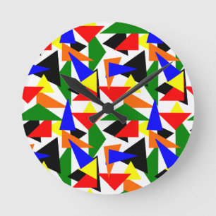 Triangle Collage  Round Clock