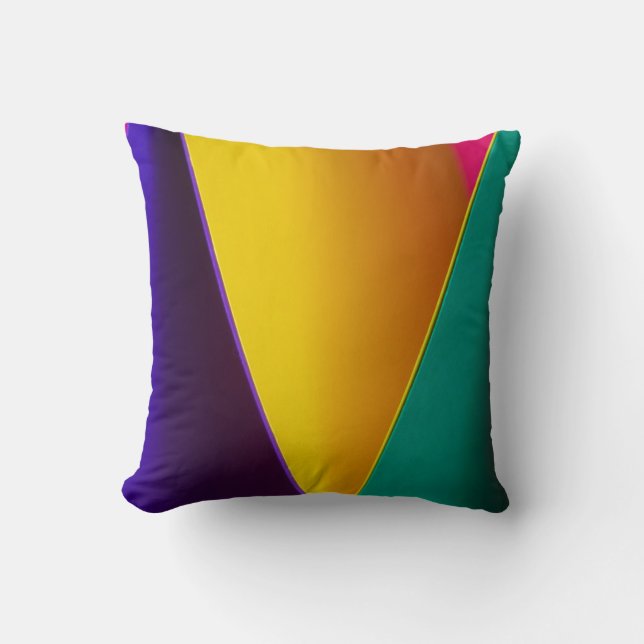 Triangle Color-block Throw Pillow (Front)