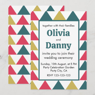Triangle Colourful Geometric Triangle Wedding Invitation