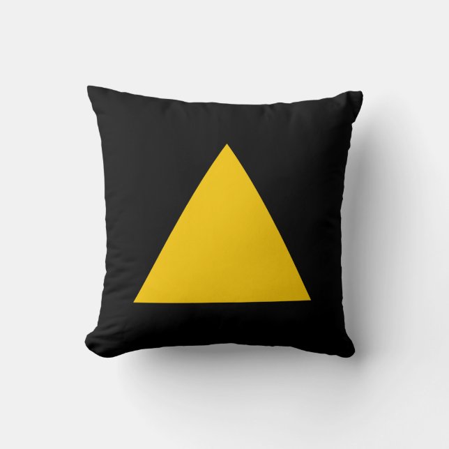 Triangle Colours - Amber and Black Cushion (Front)