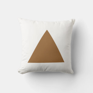 Triangle Colours - Brown on White Cushion