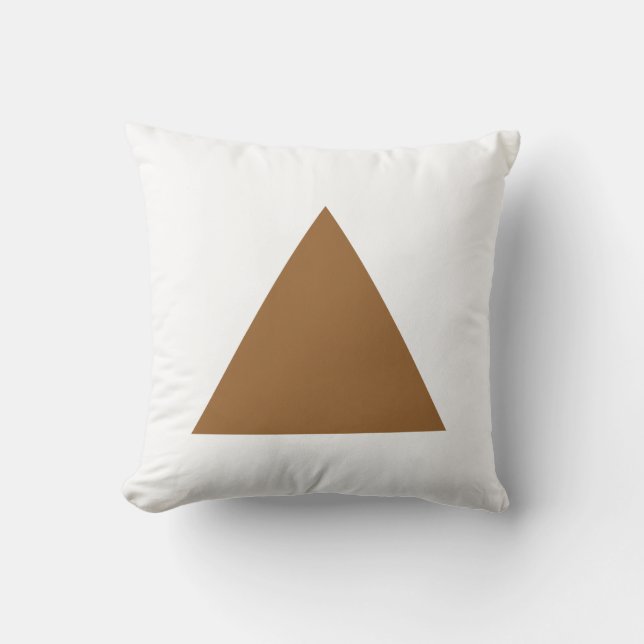 Triangle Colours - Brown on White Cushion (Front)