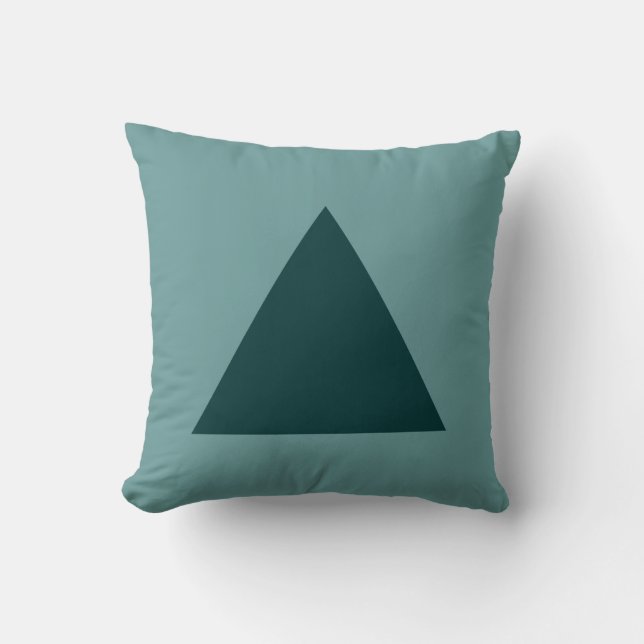 Triangle Colours - Dk Green and Ocean Green Cushion (Front)