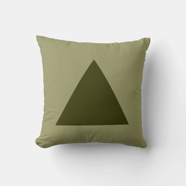 Triangle Colours - Dk Olive on Khaki Cushion (Front)