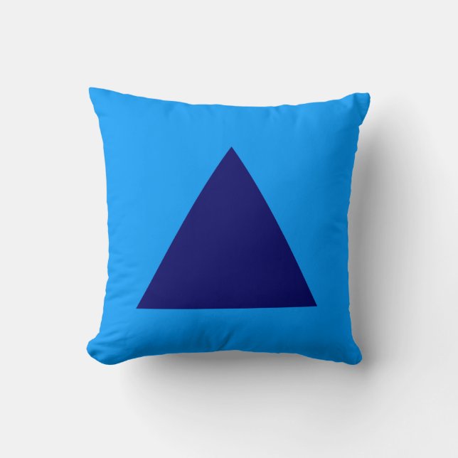Triangle Colours - Dp Navy and Blue 0099FF Cushion (Front)