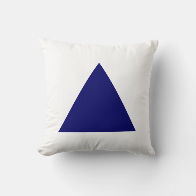 Triangle Colours - Dp Navy and White Cushion (Front)