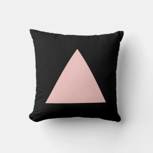 Triangle Colours - Faded Pink and Black Cushion