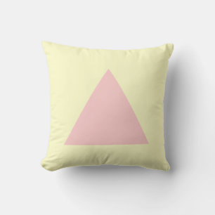 Triangle Colours - Faded Pink and Pale Yellow Cushion