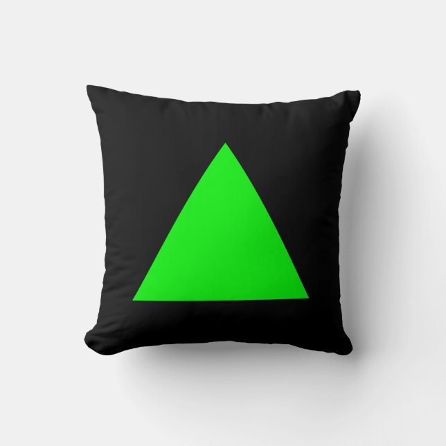 Triangle Colours - Green and Black Cushion (Front)