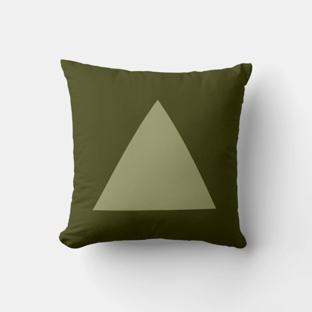 Triangle Colours - Khaki on Dk Olive Cushion (Front)