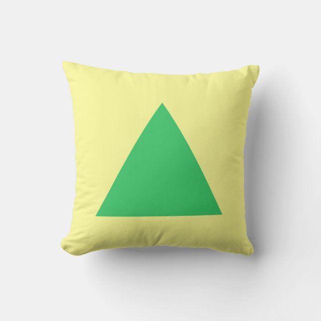 Triangle Colours - Lt Green and Lt Yellow Cushion (Front)