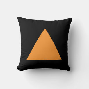 Triangle Colours - Lt Orange on Black Cushion