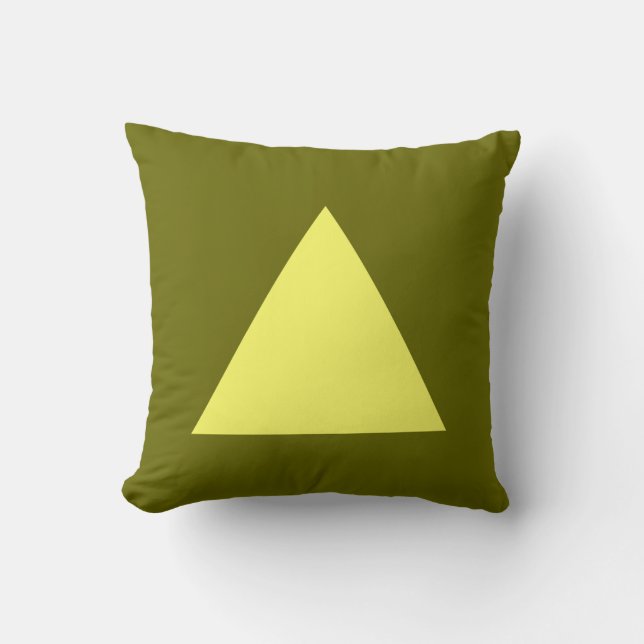 Triangle Colours - Lt Yellow on Dp Olive Cushion (Front)