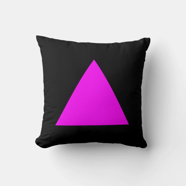Triangle Colours - Magenta and Black Cushion (Front)