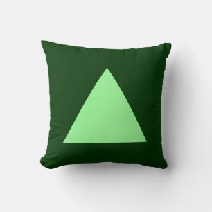 Triangle Colours - Mint Green on Dk Green Cushion