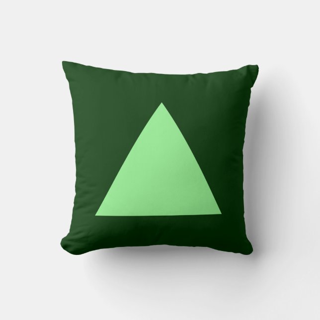 Triangle Colours - Mint Green on Dk Green Cushion (Front)