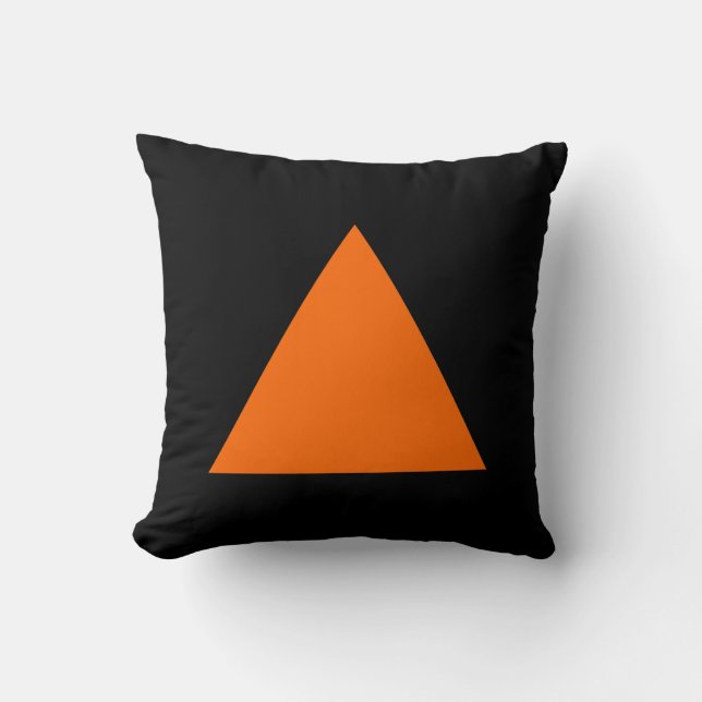 Triangle Colours - Orange and Black Cushion (Front)