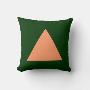 Triangle Colours - Peach and Dk Green Cushion