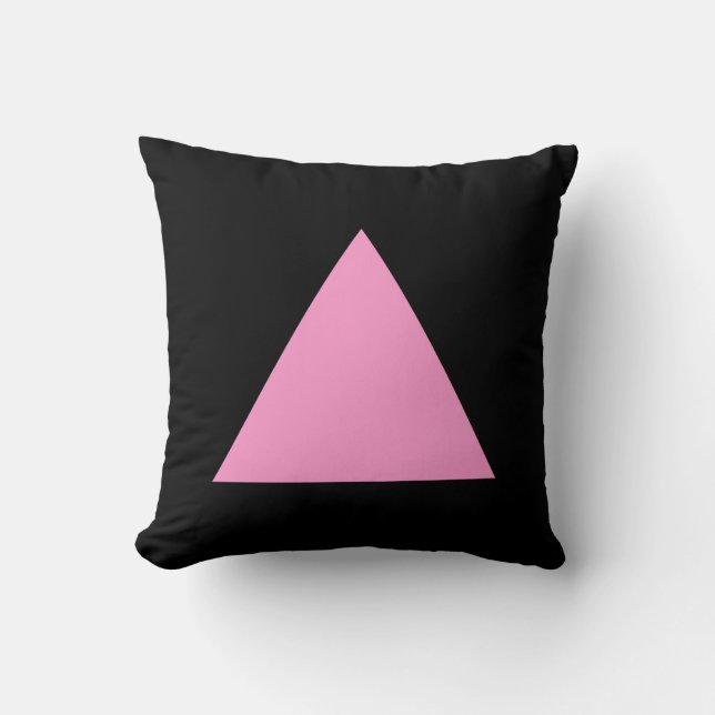 Triangle Colours - Pink and Black Cushion (Front)
