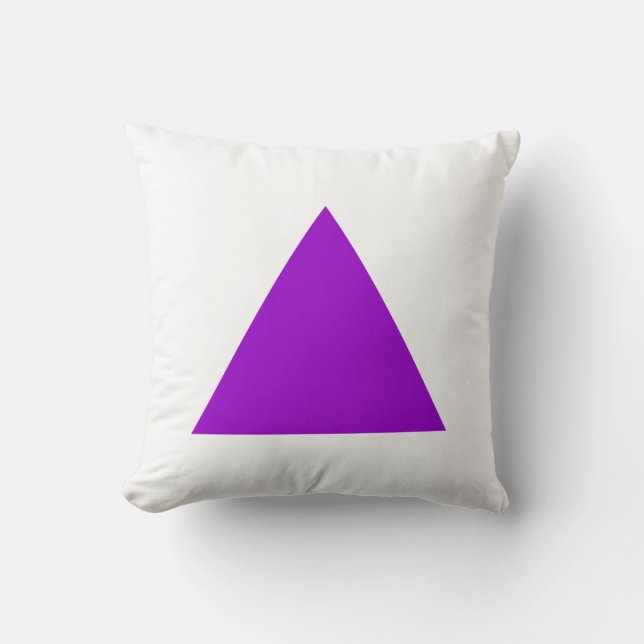Triangle Colours - Purple and White Cushion (Front)