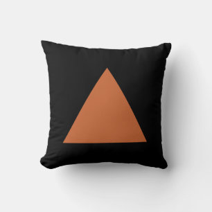 Triangle Colours - Red Brown on Black Cushion