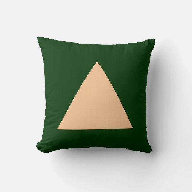 Triangle Colours - Sand and Dk Green Cushion (Front)