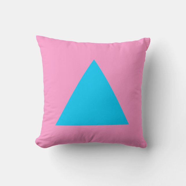 Triangle Colours - Sky Blue and Pink Cushion (Front)