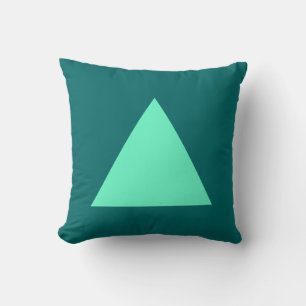 Triangle Colours - Turquoise and Moss Green Cushion