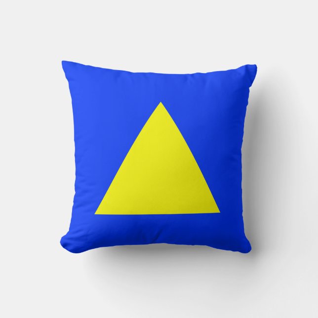 Triangle Colours - Yellow and Blue Cushion (Front)