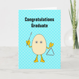 Triangle Egghead Musician Graduation Card