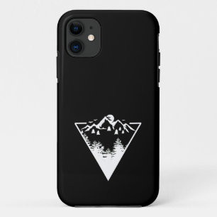 Triangle frame artwork with wilderness landscape iPhone 11 case