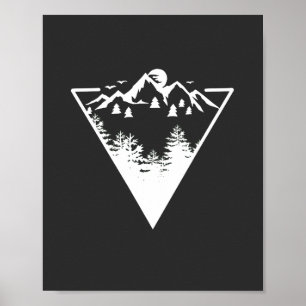 Triangle frame artwork with wilderness landscape poster