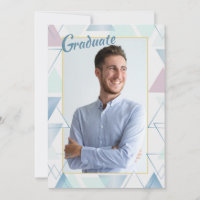 Triangle Frame Photo Graduation Invitation