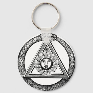 Triangle Freemason Snake Key Ring