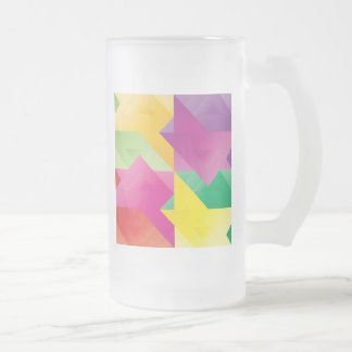 Triangle games frosted glass beer mug
