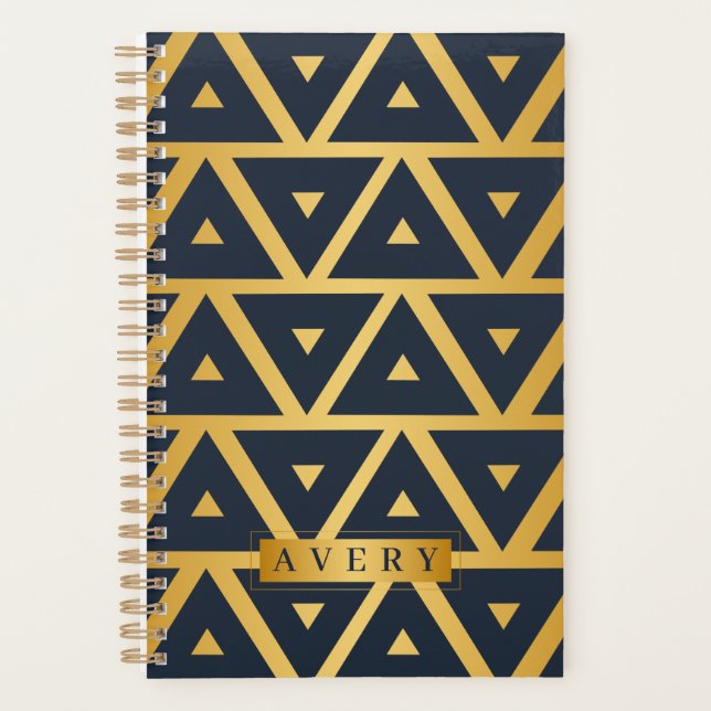 Triangle Geometric pattern Personalised Planner (Front)