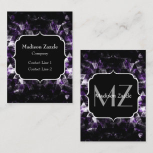 Triangle Geometric Purple Smoky Galaxy Monogram Business Card