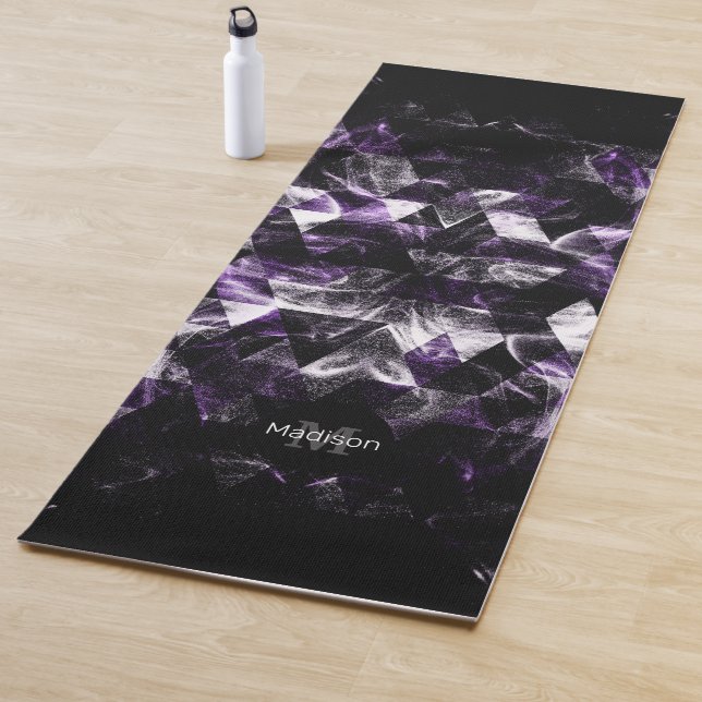Triangle Geometry Purple Smoky pattern Monogram Yoga Mat (In Situ)