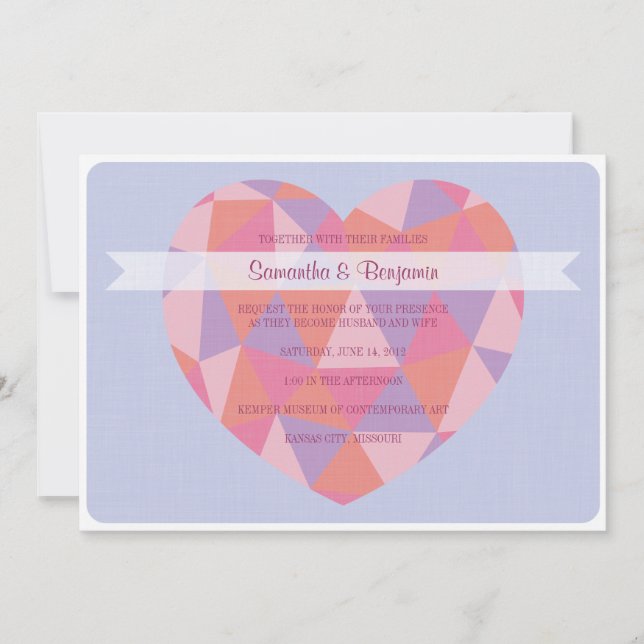 Triangle Heart Wedding Invitation (Front)