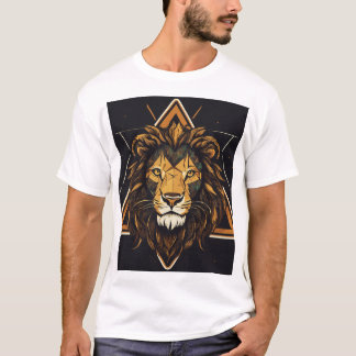 Triangle Lion Graphic T-Shirt – Bold & Unique Desi