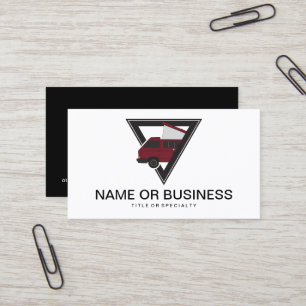 triangle maroon bus business card