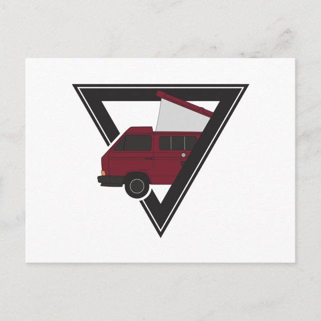triangle maroon bus postcard (Front)