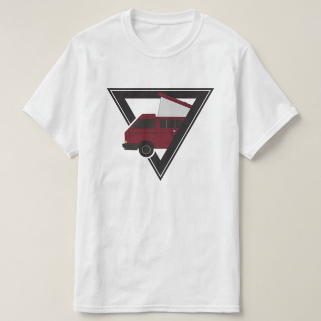 triangle maroon bus T-Shirt (Design Front)