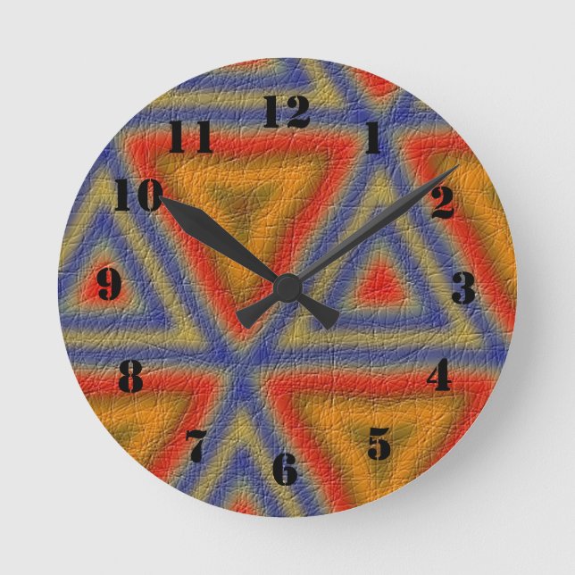 Triangle modern pattern round clock (Front)
