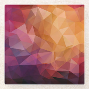 Triangle Mosaic: Dark Vintage Glass Coaster