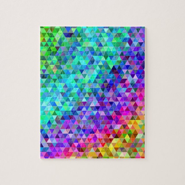 Triangle mosaic rainbow jigsaw puzzle (Vertical)